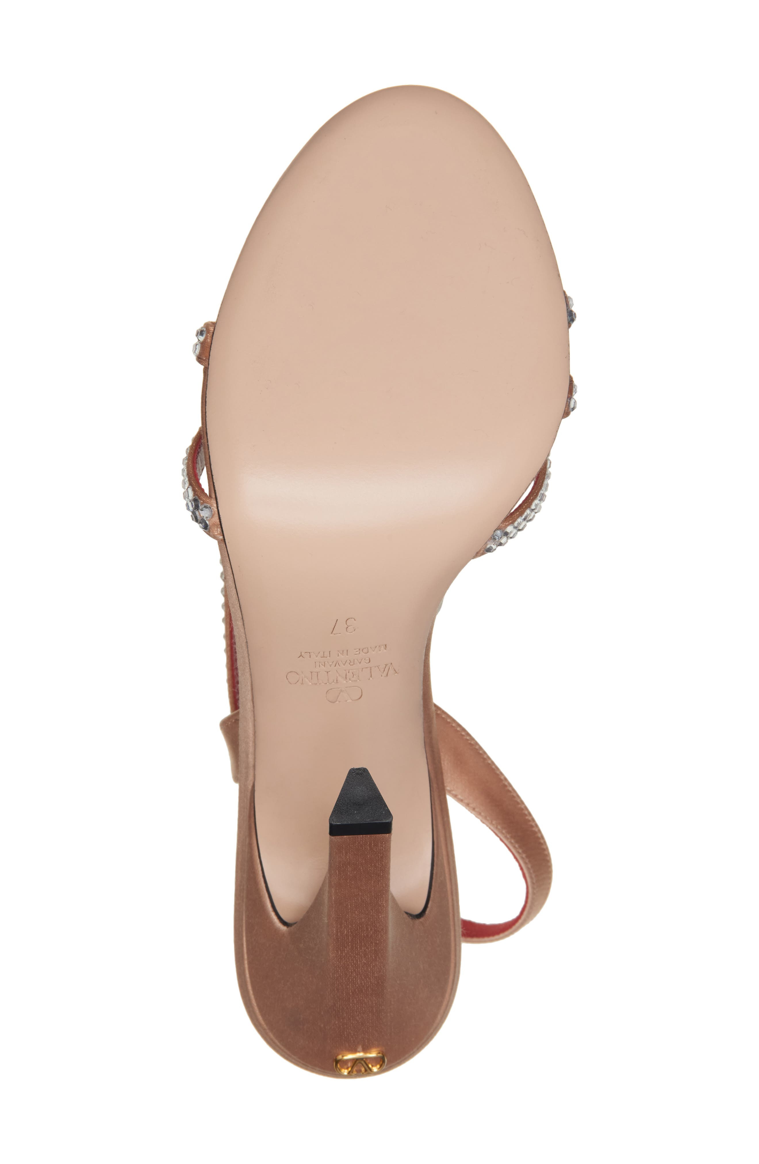 Valentino Crystal Embellished Slingback Sandal in Beige Couture/Crystal at Nordstrom - 6