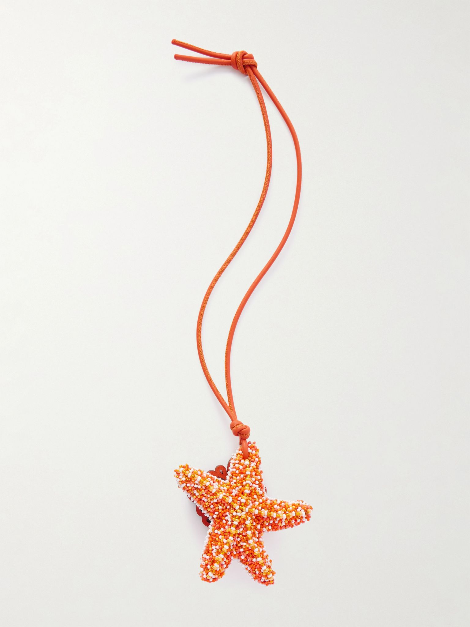 + Paula's Ibiza Star Anagram beaded leather bag charm Orange - 3