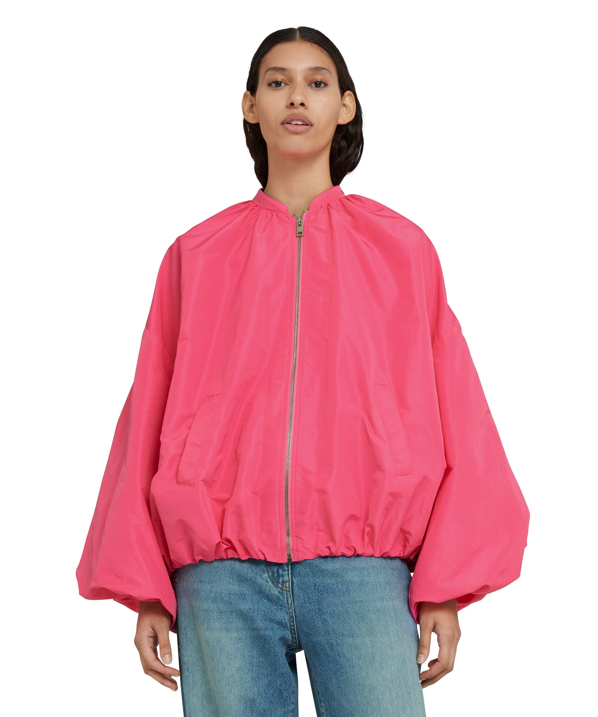 Taffeta jacket with balloon sleeves - 1
