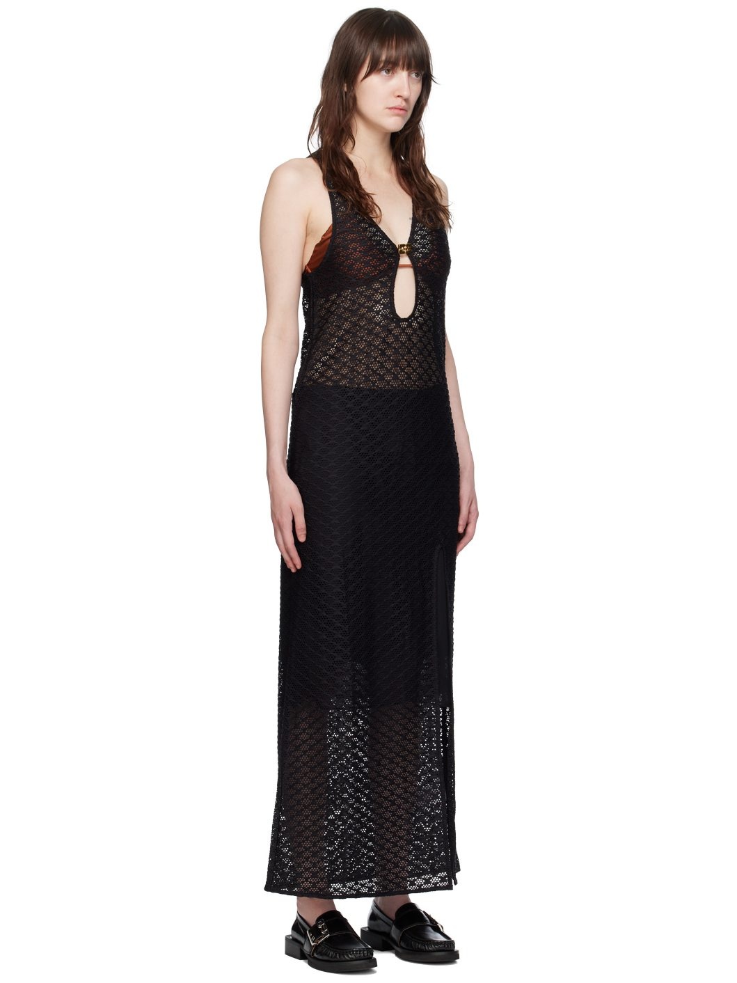 Black Hardware Maxi Dress - 2