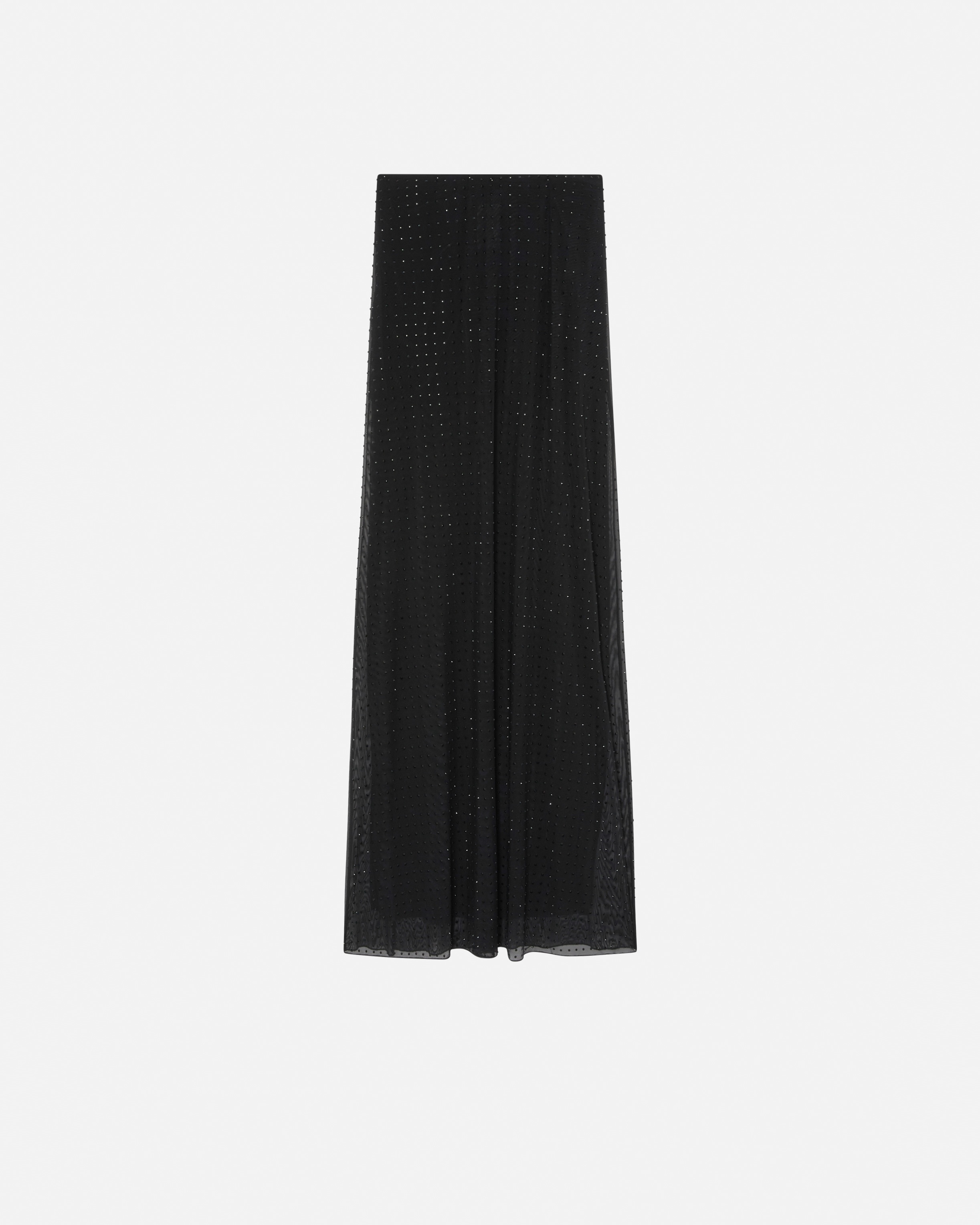 FULLY RHINESTONED LONG TULLE SKIRT - 1