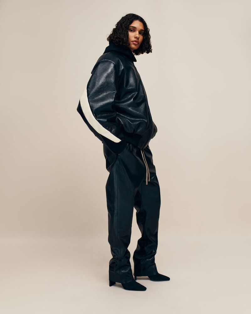 Fear of God Leather Moto Stripe Bomber outlook