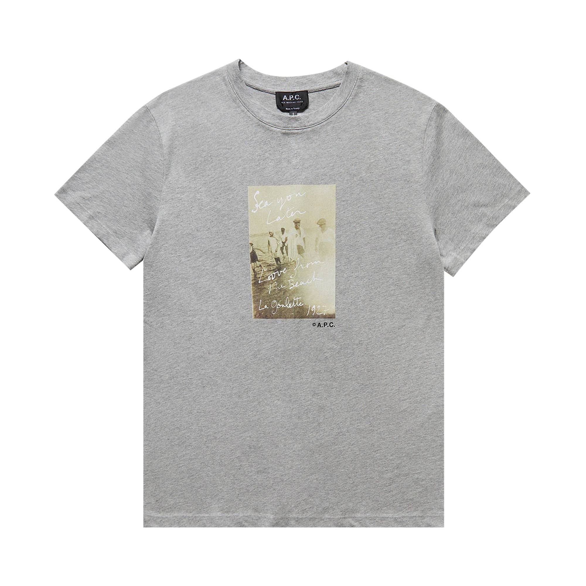 A.P.C. Noham Photo Print Tee 'Heathered Light Grey' - 1