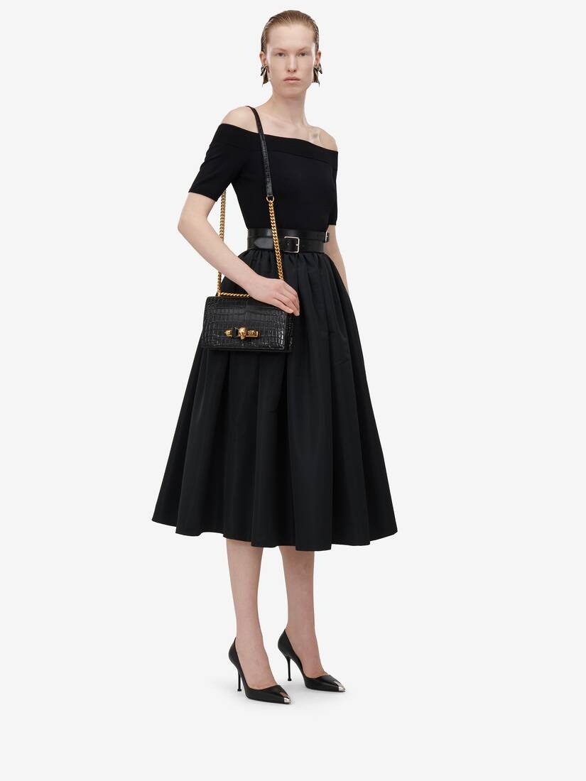 Women's Jewelled Satchel in Black - 6