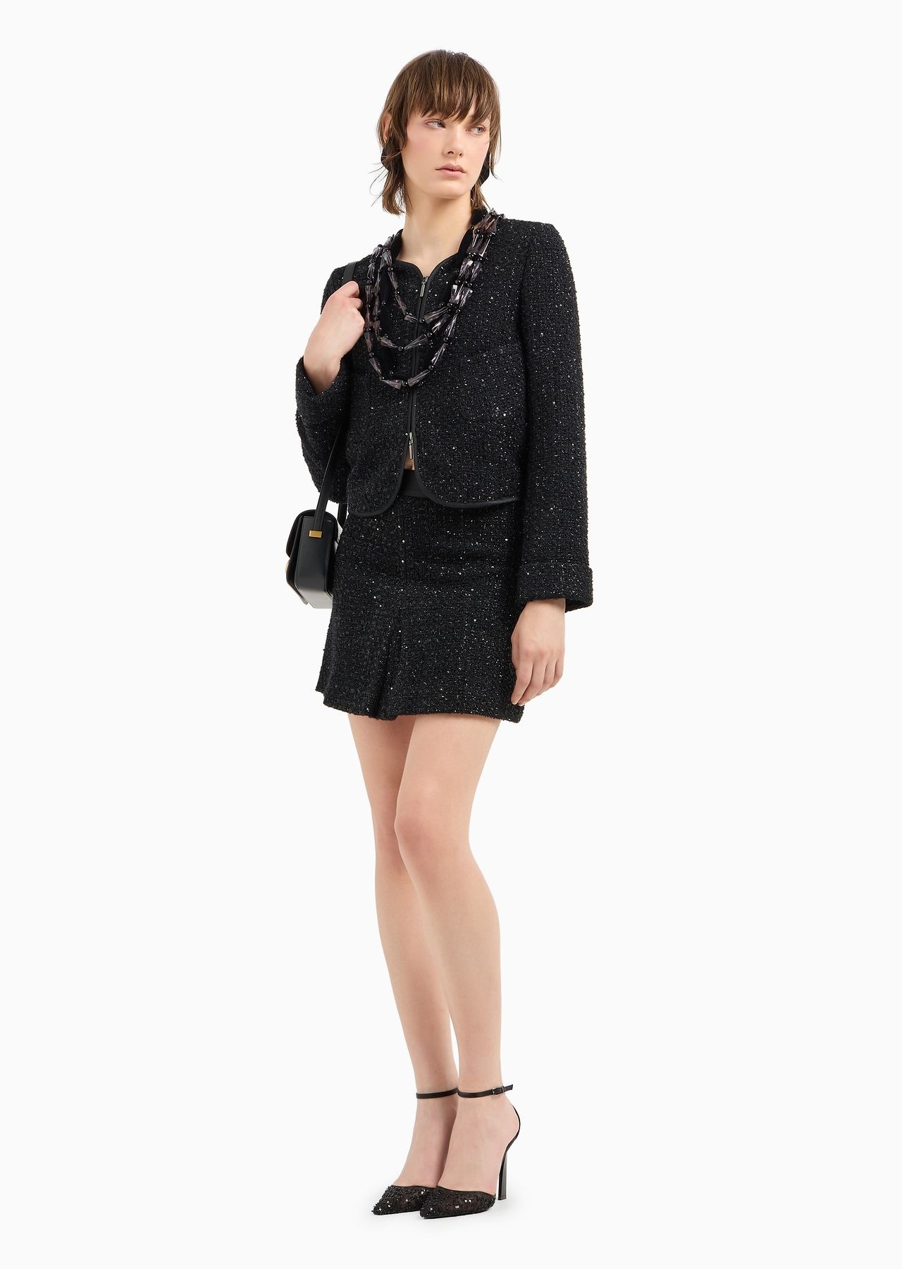 Lurex tweed zip-up jacket with micro sequins - 4