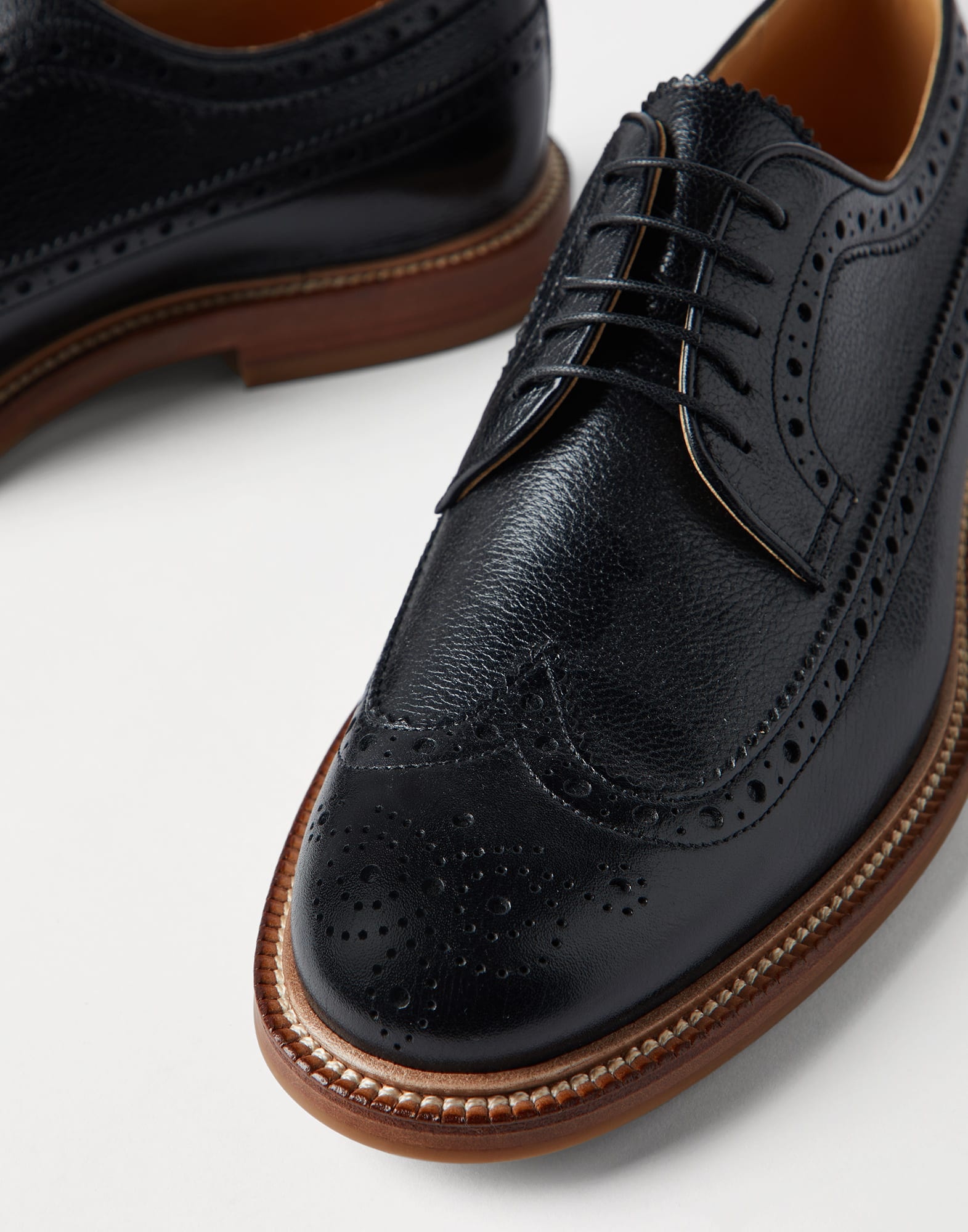 Texture calfskin full brogue Derbys - 3