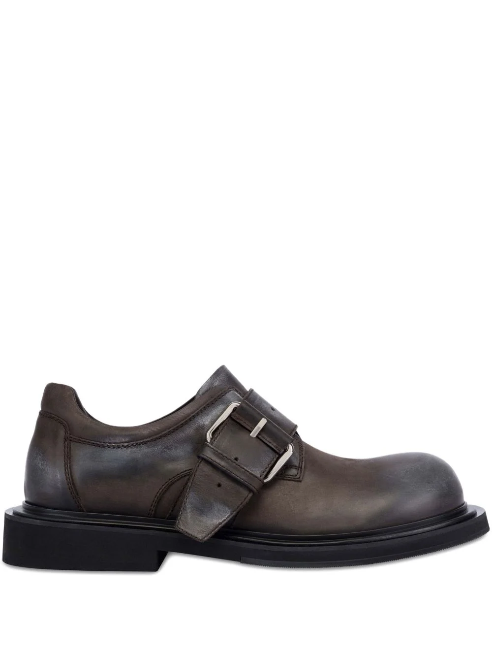 buckle-detailed leather loafers - 1