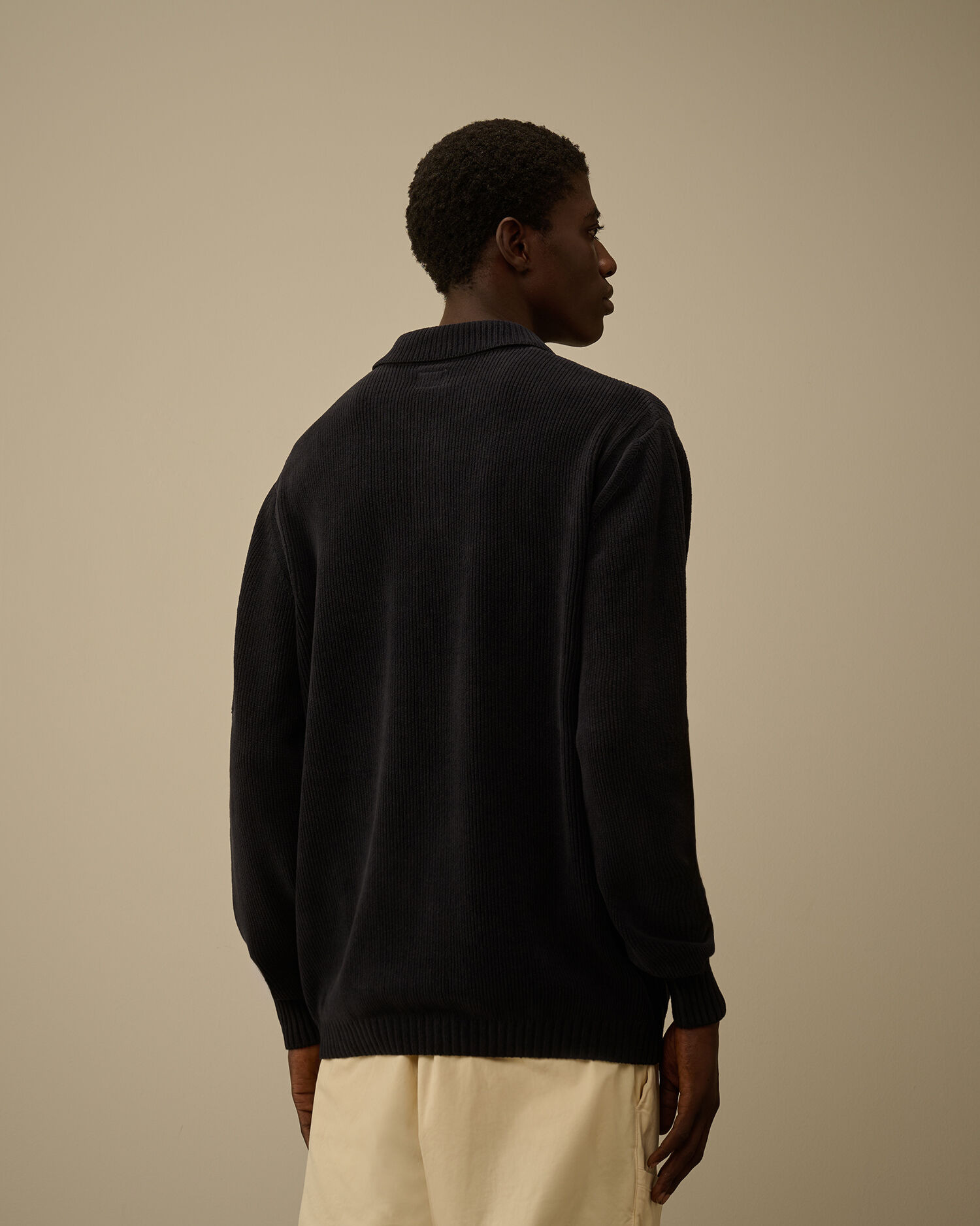 Cotton Chenille Polo Sweater - 4