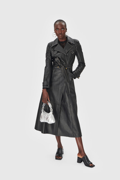 Marine Serre Embossed Leather Trench Coat outlook