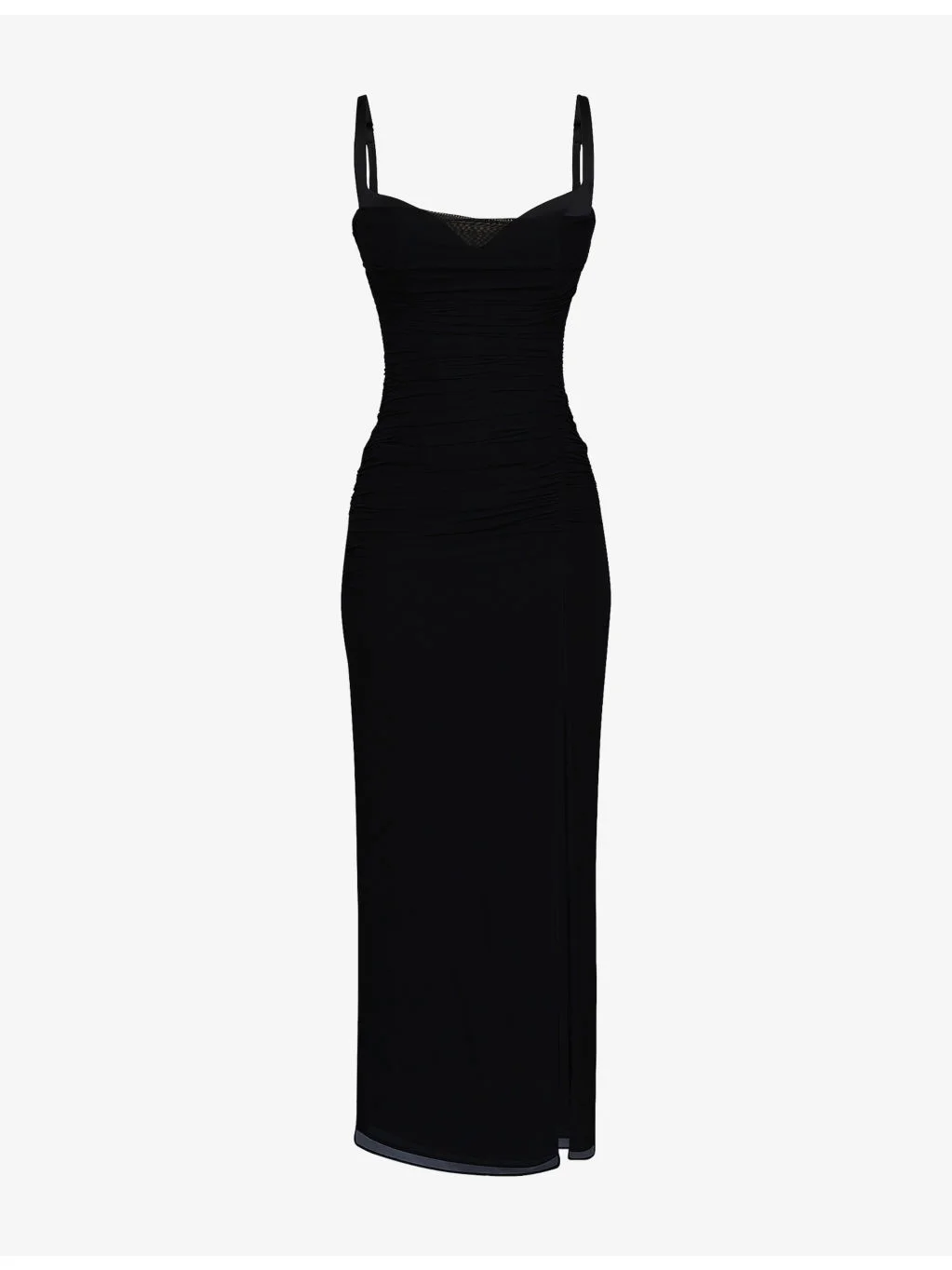 Lini Corset-Bodice Stretch-Mesh Maxi Dress - 1