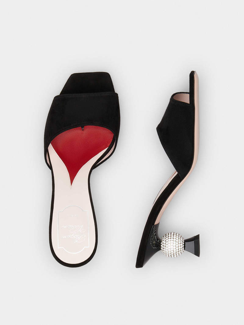 Vivier Marlène Strass Mules in Suede 4