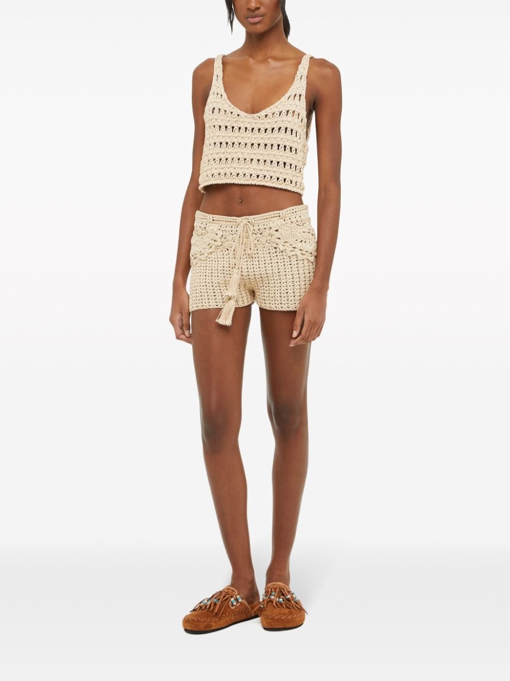 Conch Shell woven cotton shorts - 3