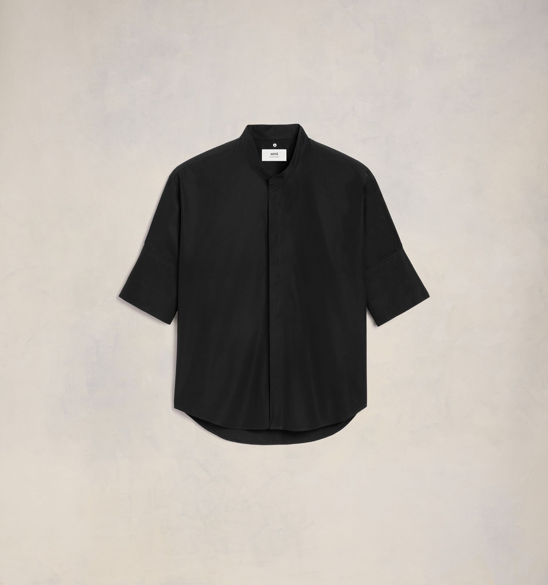 Oversize Shirt With Mao Collar - 1