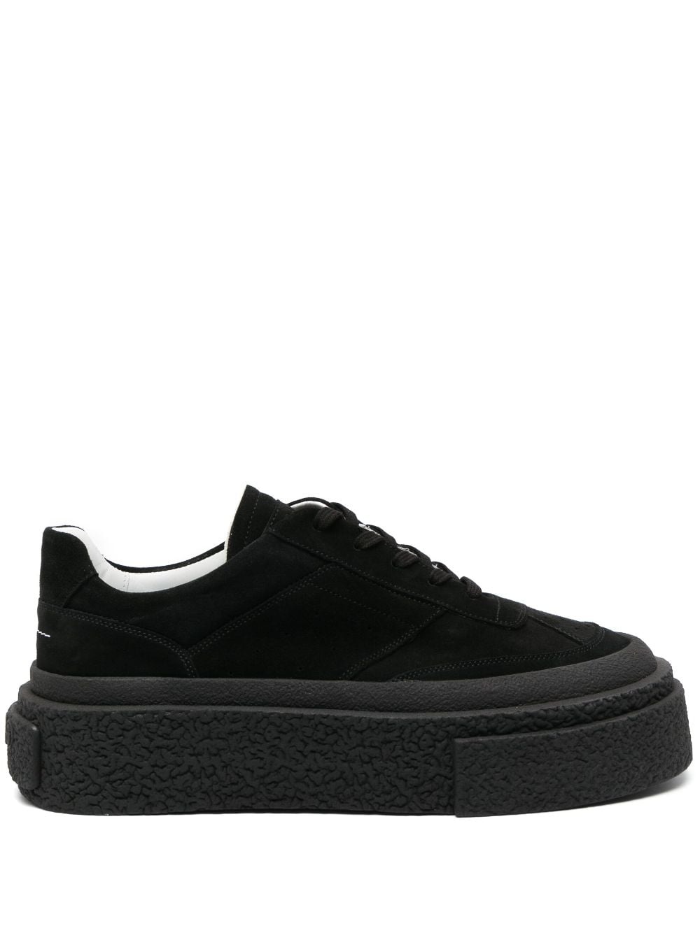 logo-embossed leather sneakers - 1