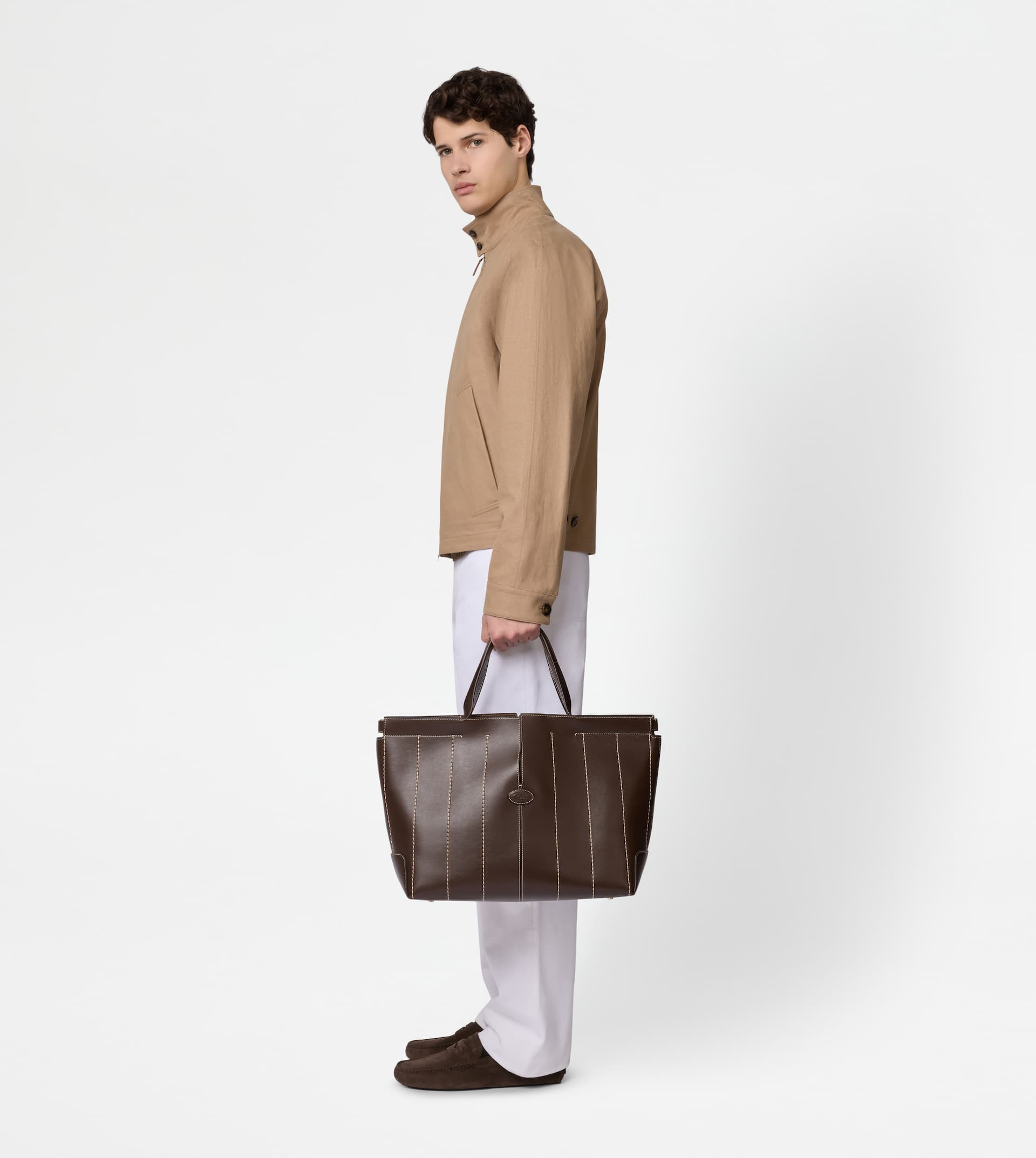 TOD'S DI BAG FOLIO IN LEATHER MEDIUM - BROWN - 10