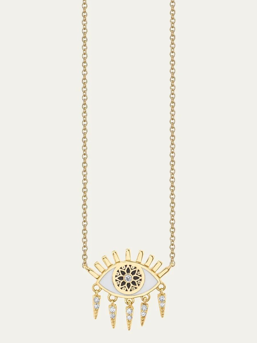 18In Necklace With Kaleidoscope Fringe Evil Eye Necklace - 1