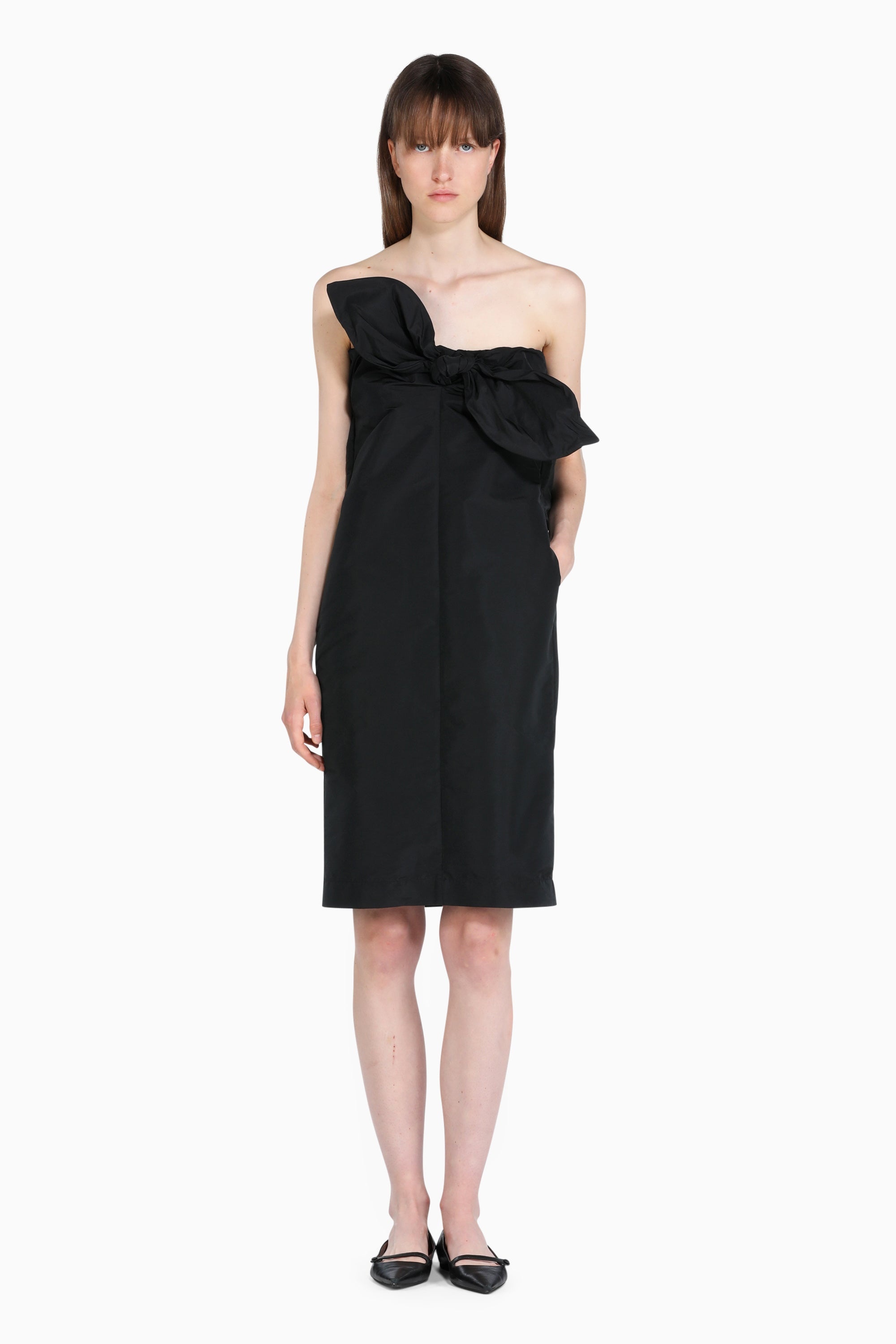 BOW-DETAIL MINI DRESS - 1