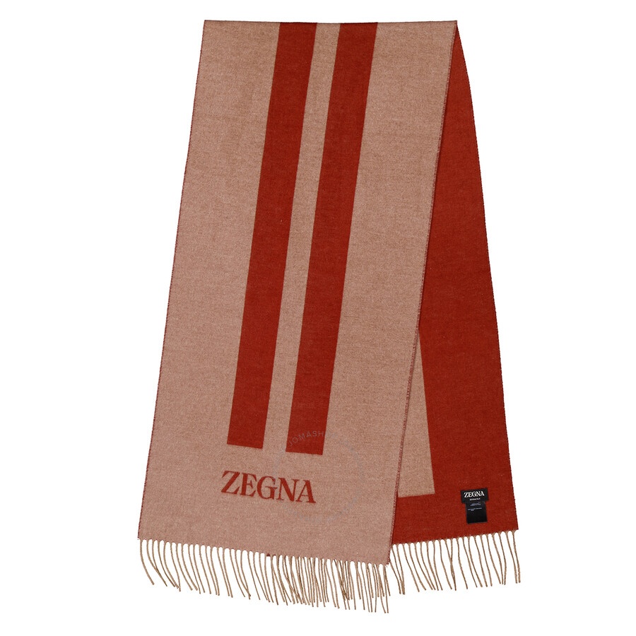 Zegna Logo Intarsia Fringed Scarf - 4