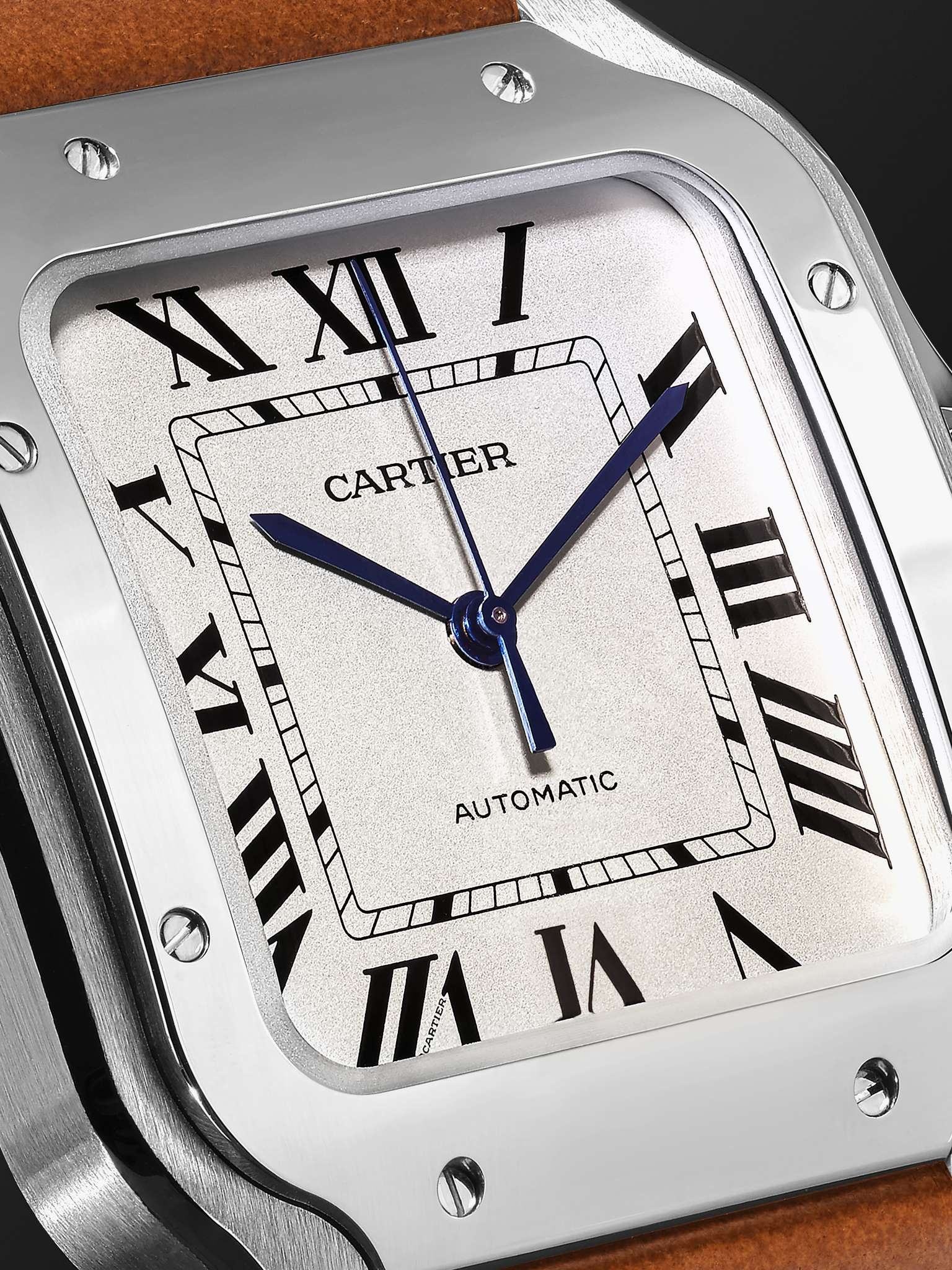 Santos Automatic 35.6mm Interchangeable Stainless Steel and Leather Watch, Ref. No. WSSA0010 - 6