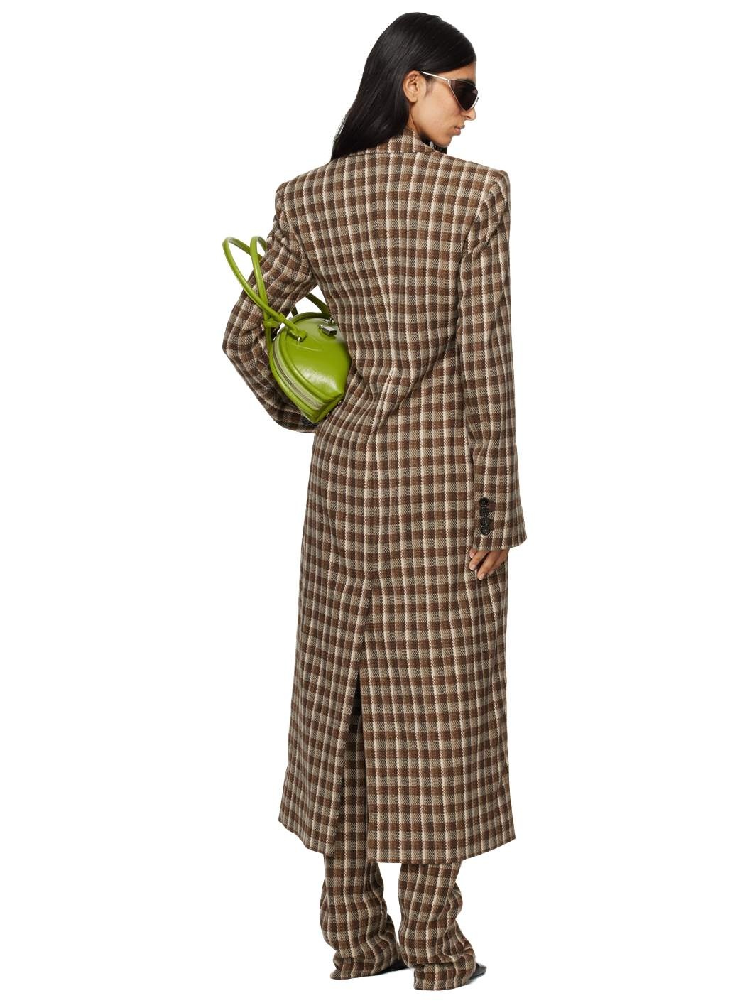 Beige & Brown Single-Breasted Coat - 3