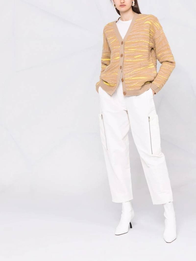 Stella McCartney tiger-pattern knitted cardigan outlook