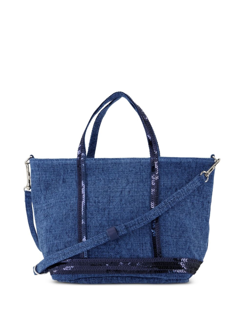 Cabas sequin-embellished linen tote bag - 2