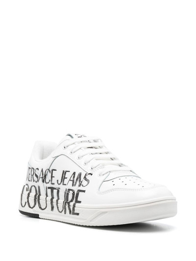 VERSACE JEANS COUTURE logo-print low-top leather sneakers outlook