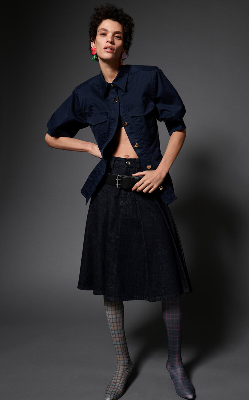 RÙADH The Reid Cotton Midi Skirt black outlook