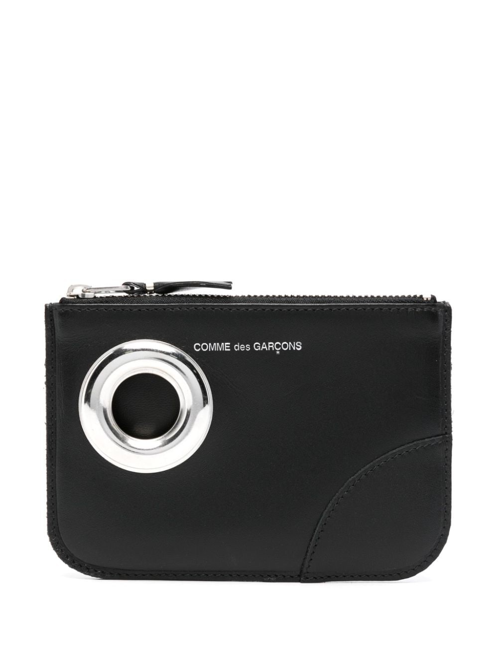 eyelet-detail leather wallet - 1