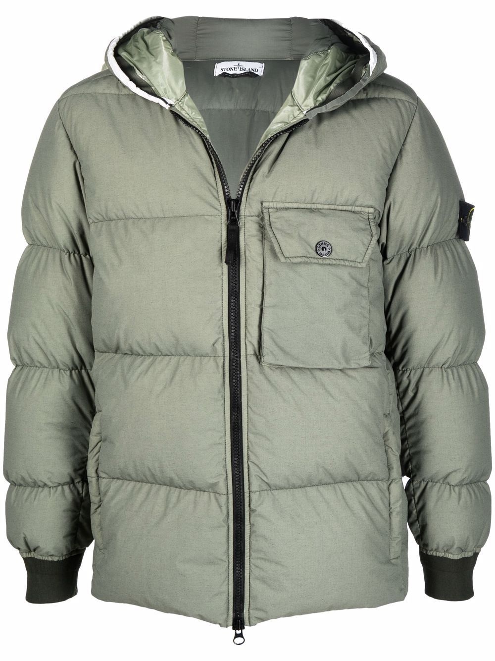 Compass-patch padded jacket - 1