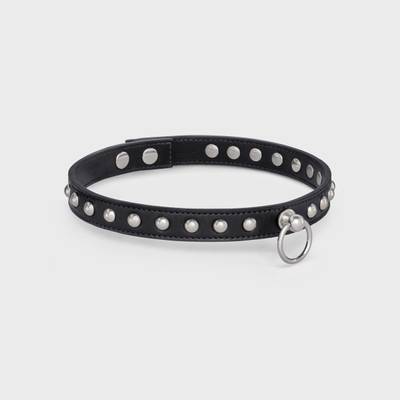 CELINE Stud Choker Celine Biker in Washed Calfskin and Brass with silver finish outlook