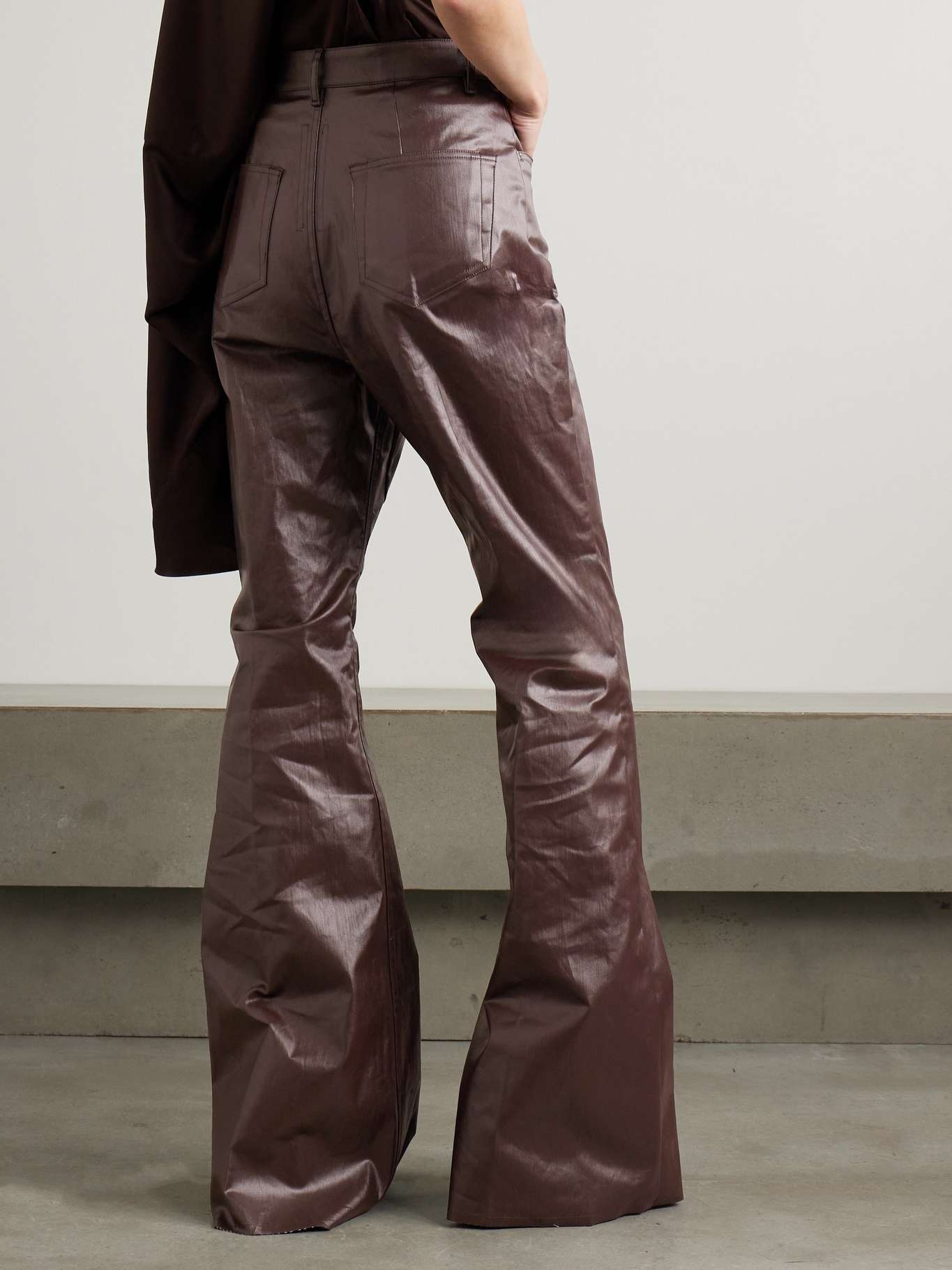 Bolan coated high-rise flared jeans Brown - 4