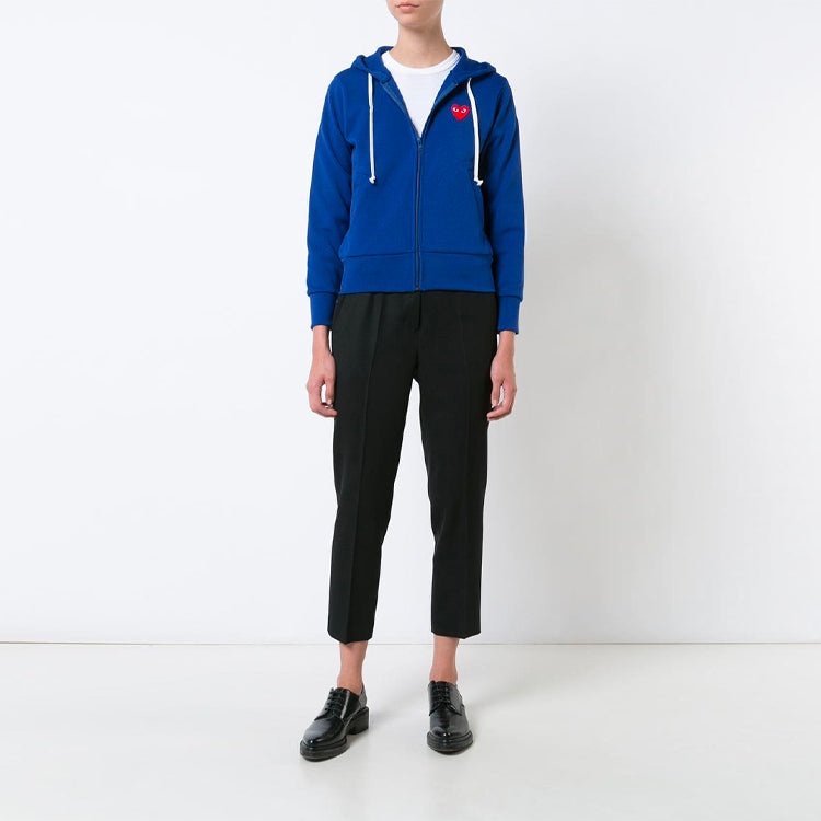 COMME des GARCONS PLAY Red Heart Zip Up Hoodie 'Blue' AZ-T172-051-2 - 5