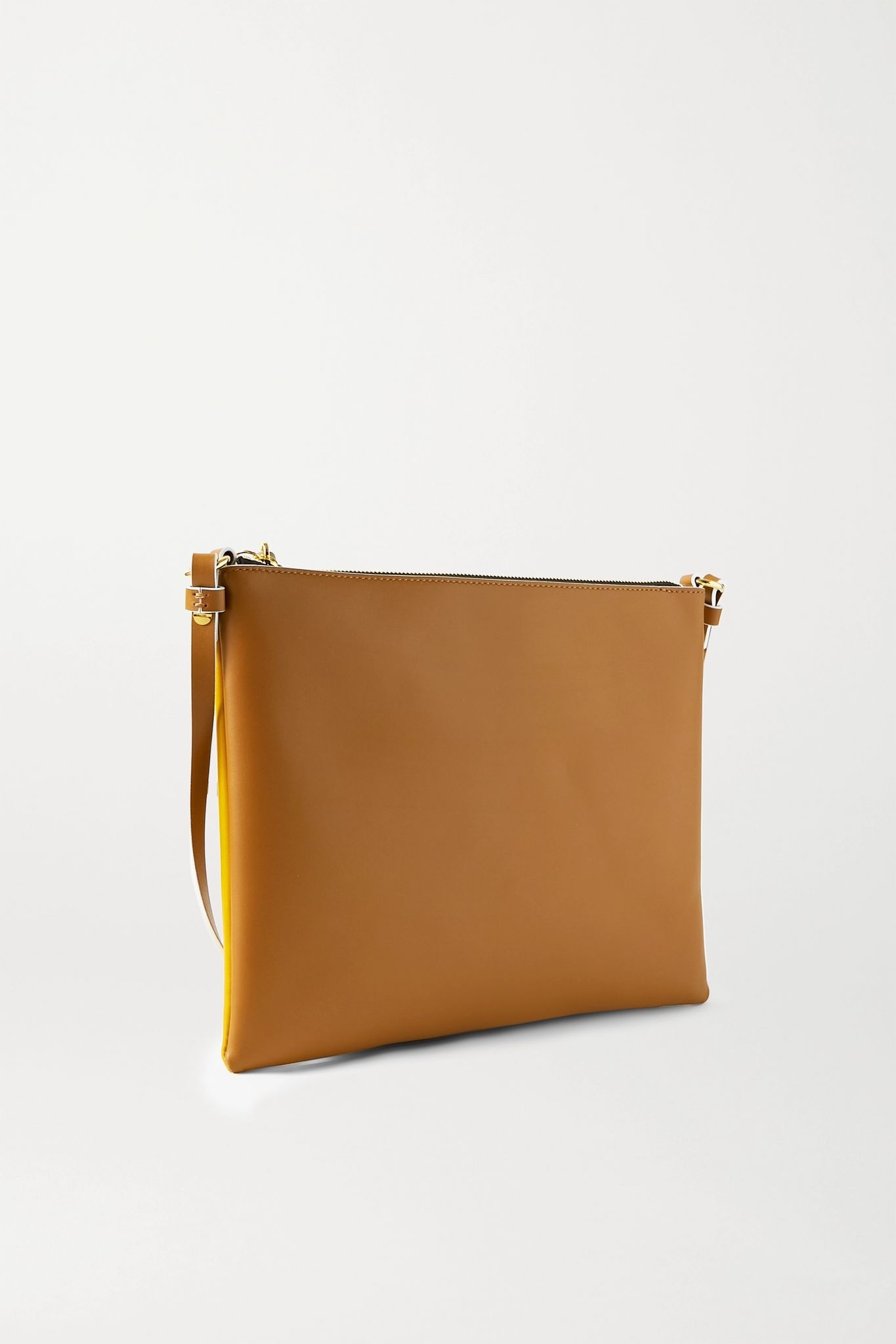 Pochette large two-tone leather shoulder bag - 3