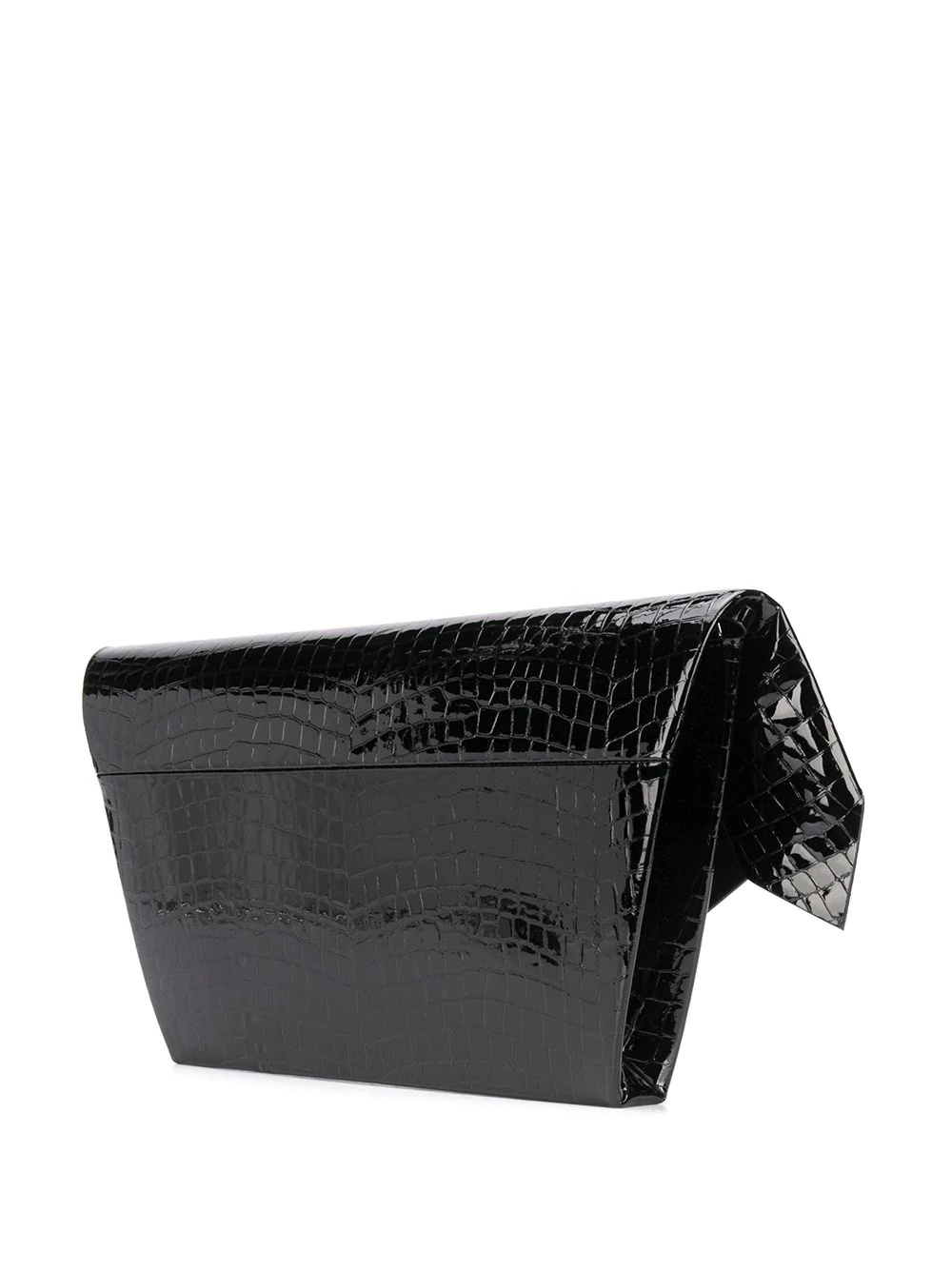 large embossed crocodile effect clutch - 3