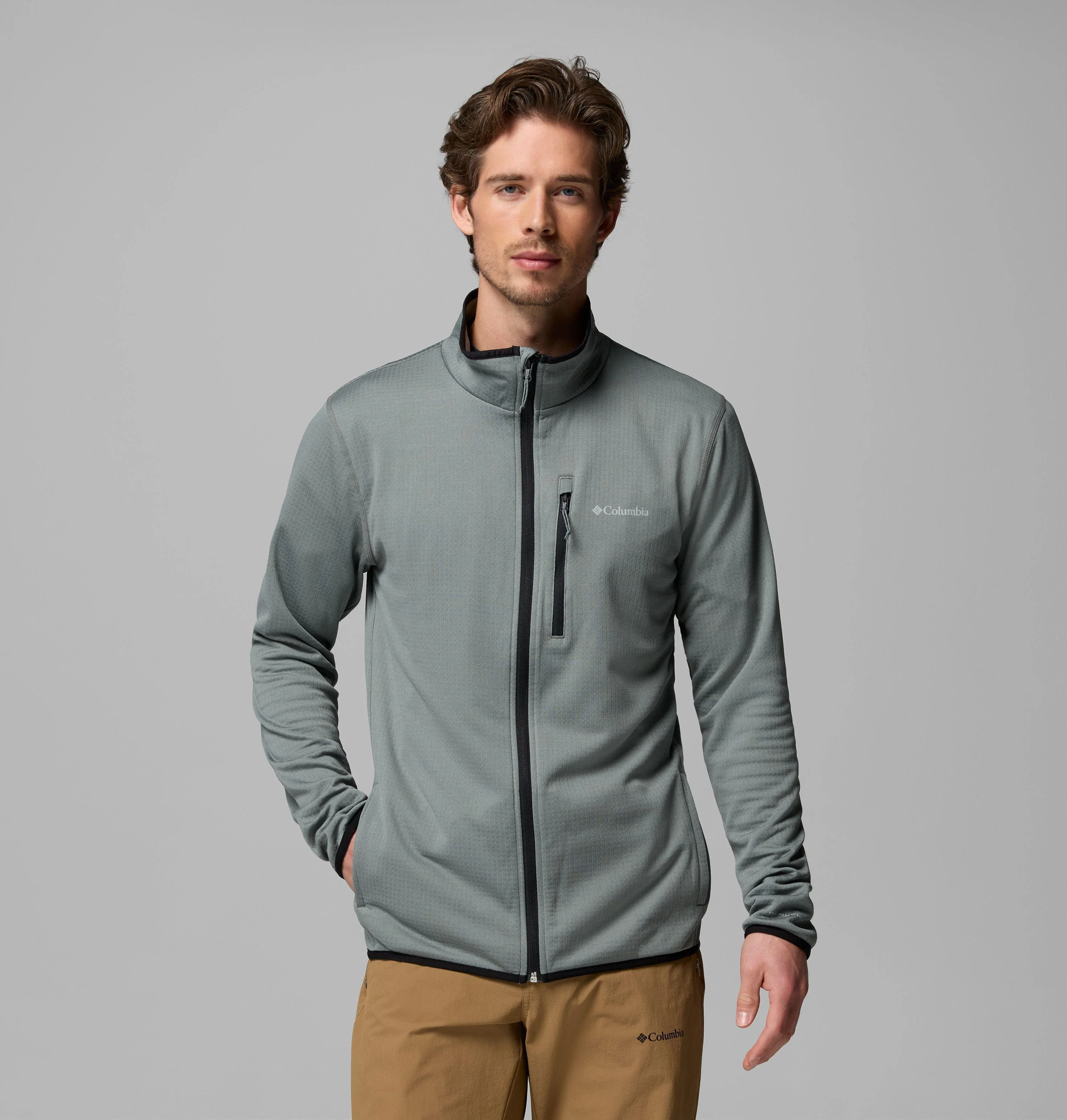 Men's Essential Hike Grid Fleece Full Zip Jacket - 1