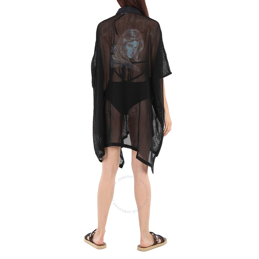 Off-White Mesh Cape Dress - 6