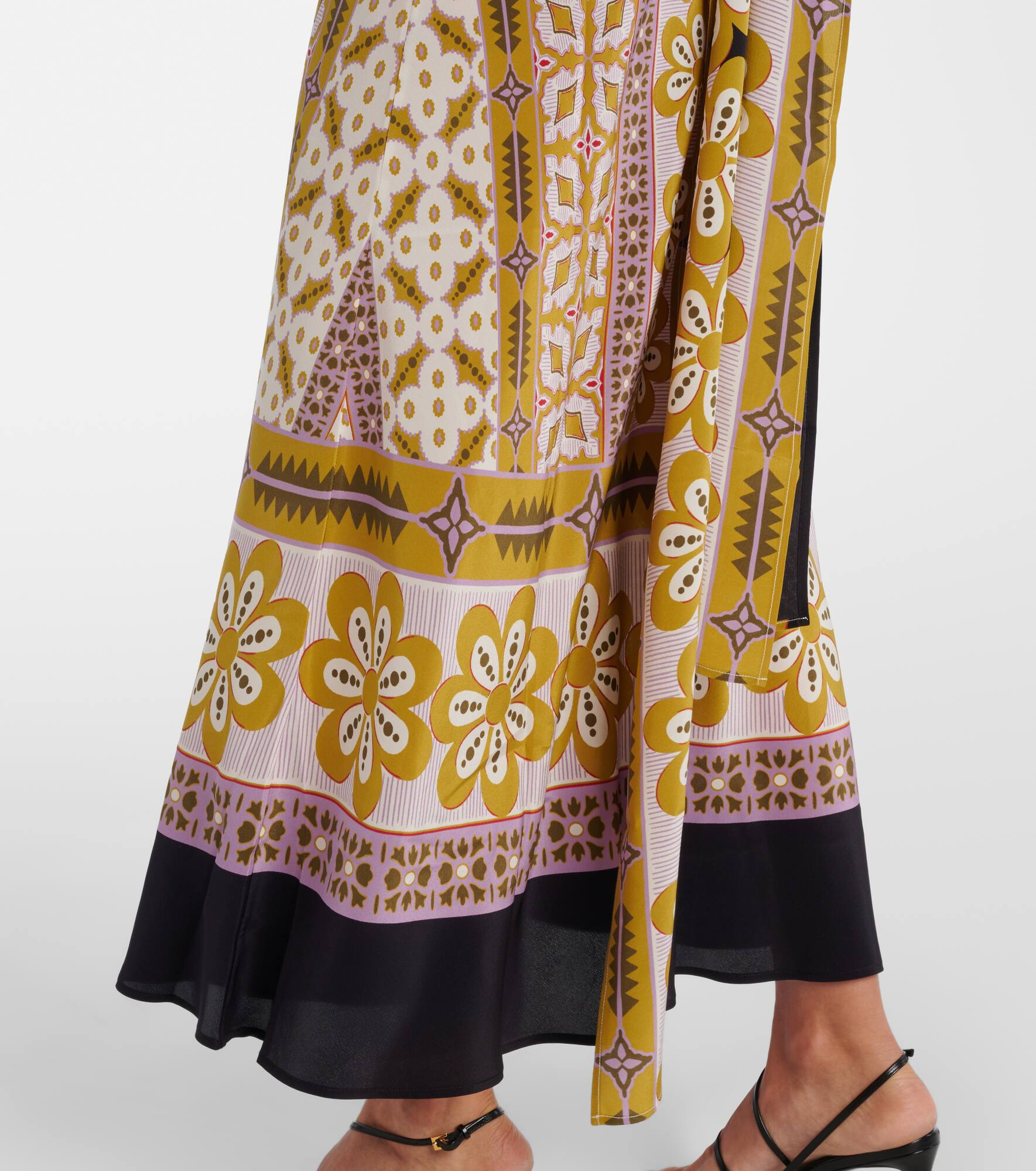Printed silk crêpe de chine maxi dress - 5