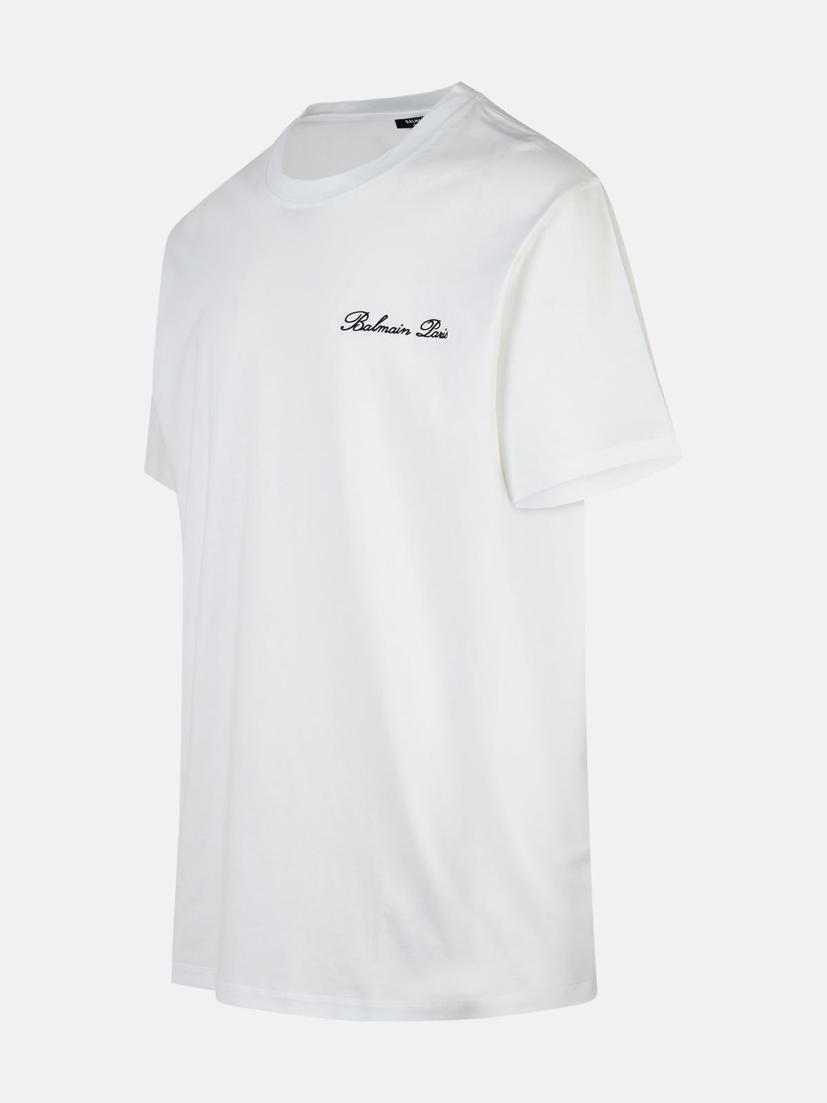 'SIGNATURE' WHITE COTTON T-SHIRT - 2