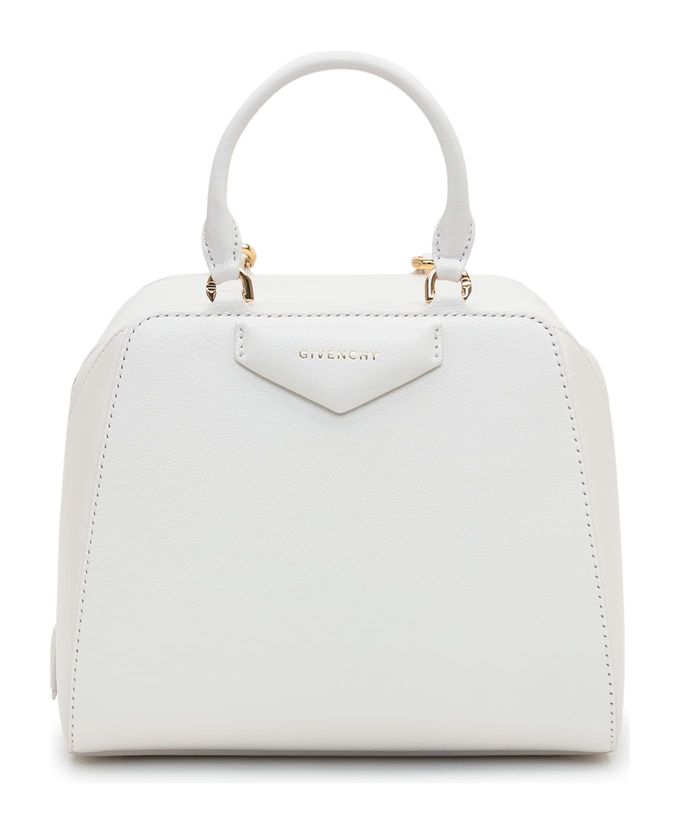 Ivory Leather Mini Antigona Cube Handbag - 1