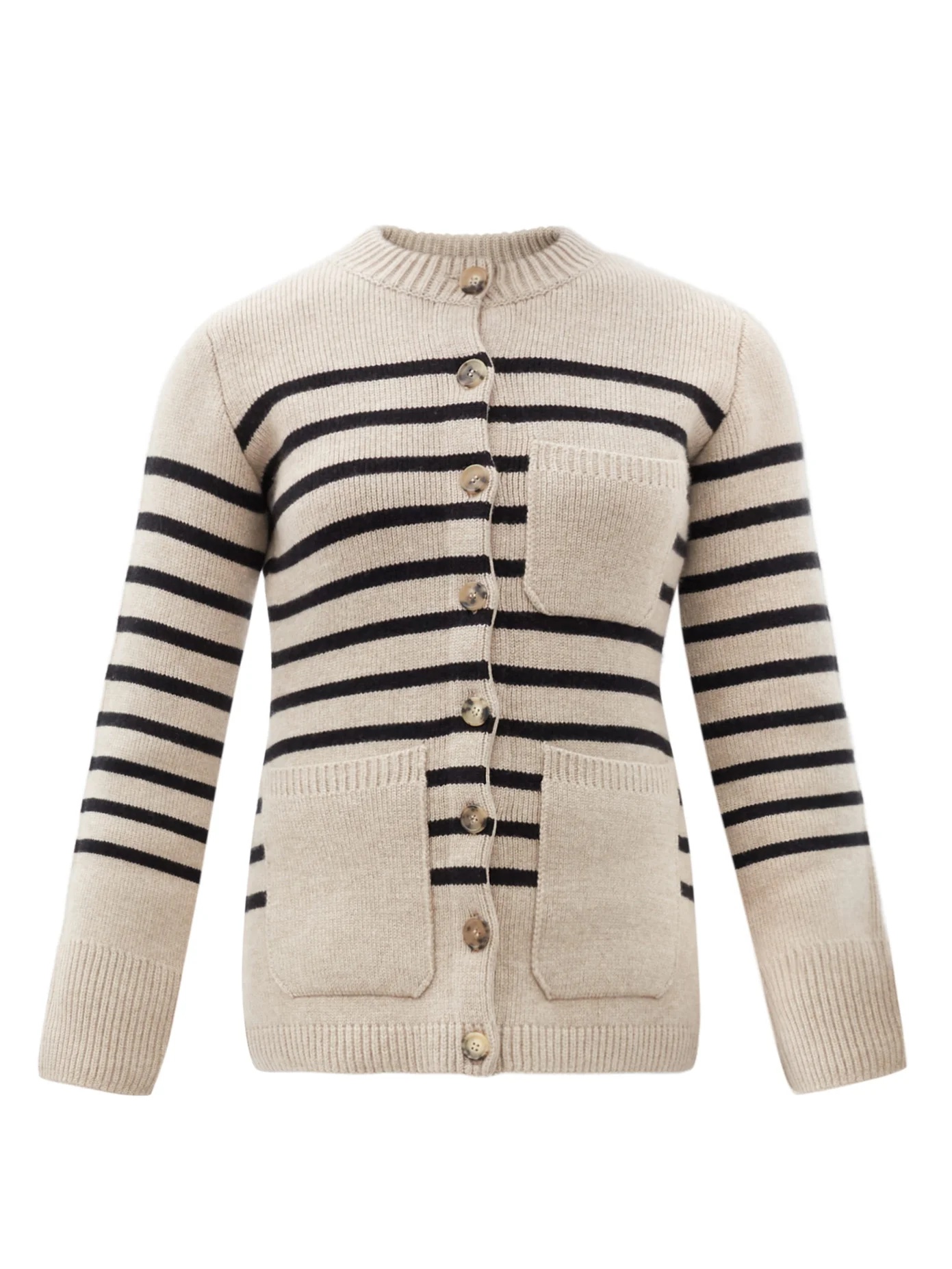 Suzette striped cashmere-blend cardigan - 1