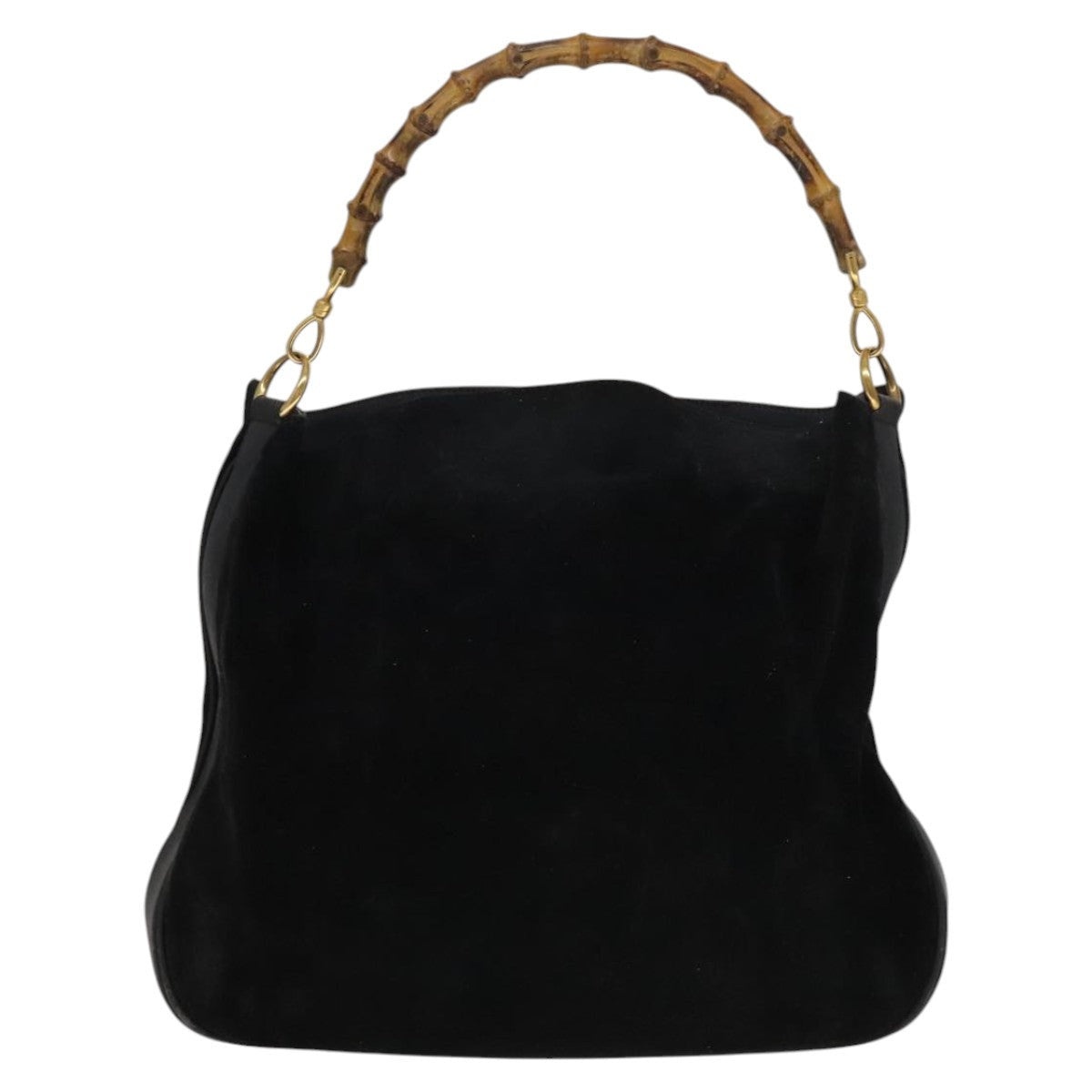 GUCCI Bamboo Hand Bag Suede Leather Black Gold 001 1781 001 1781 - 2