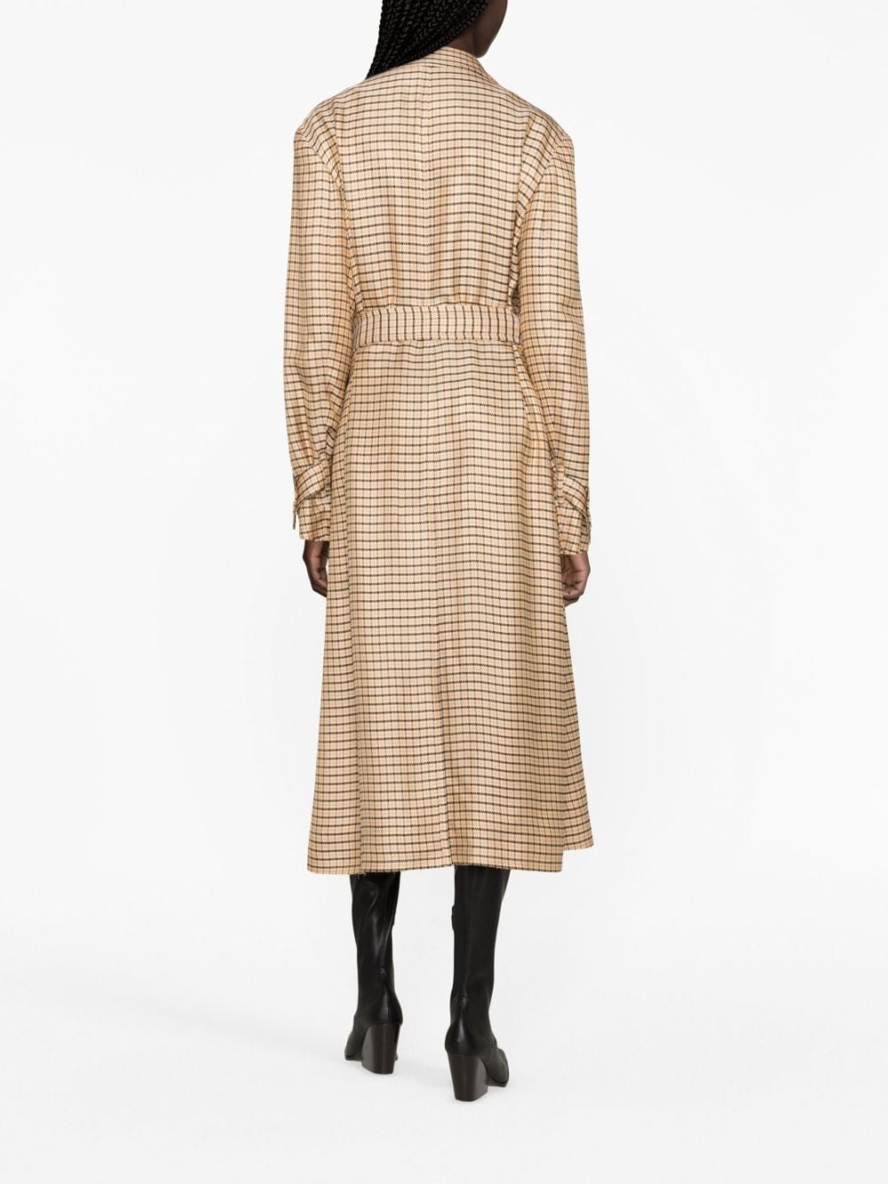 checkered trench coat - 3