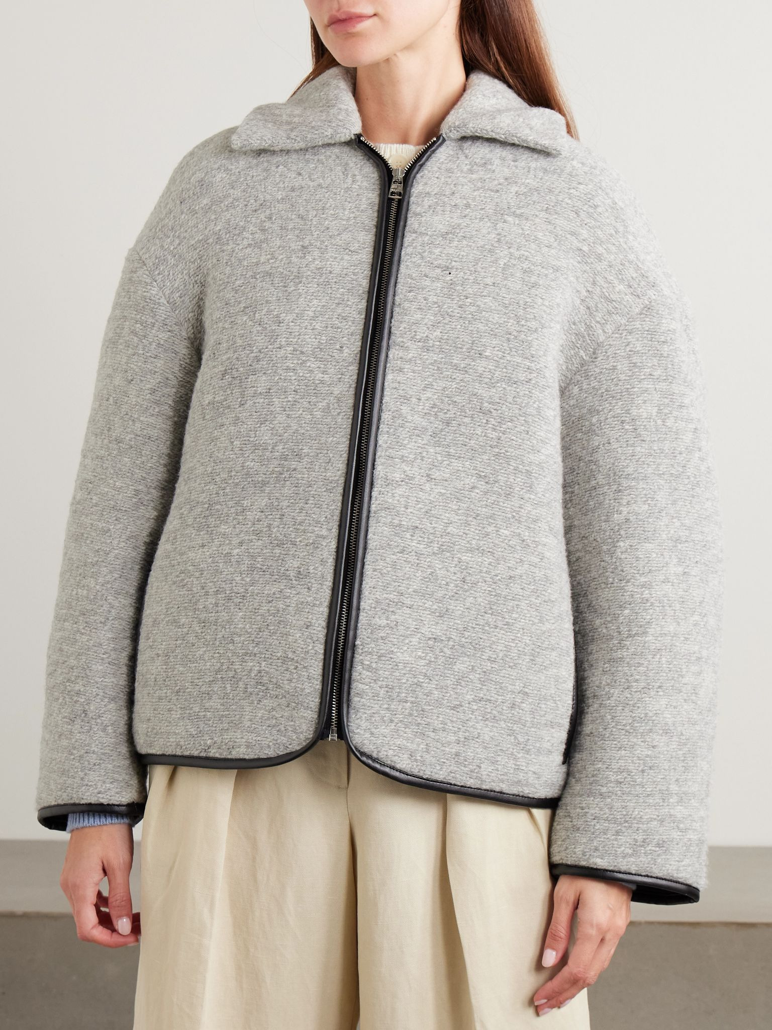 Padded wool-blend jacket Gray - 3