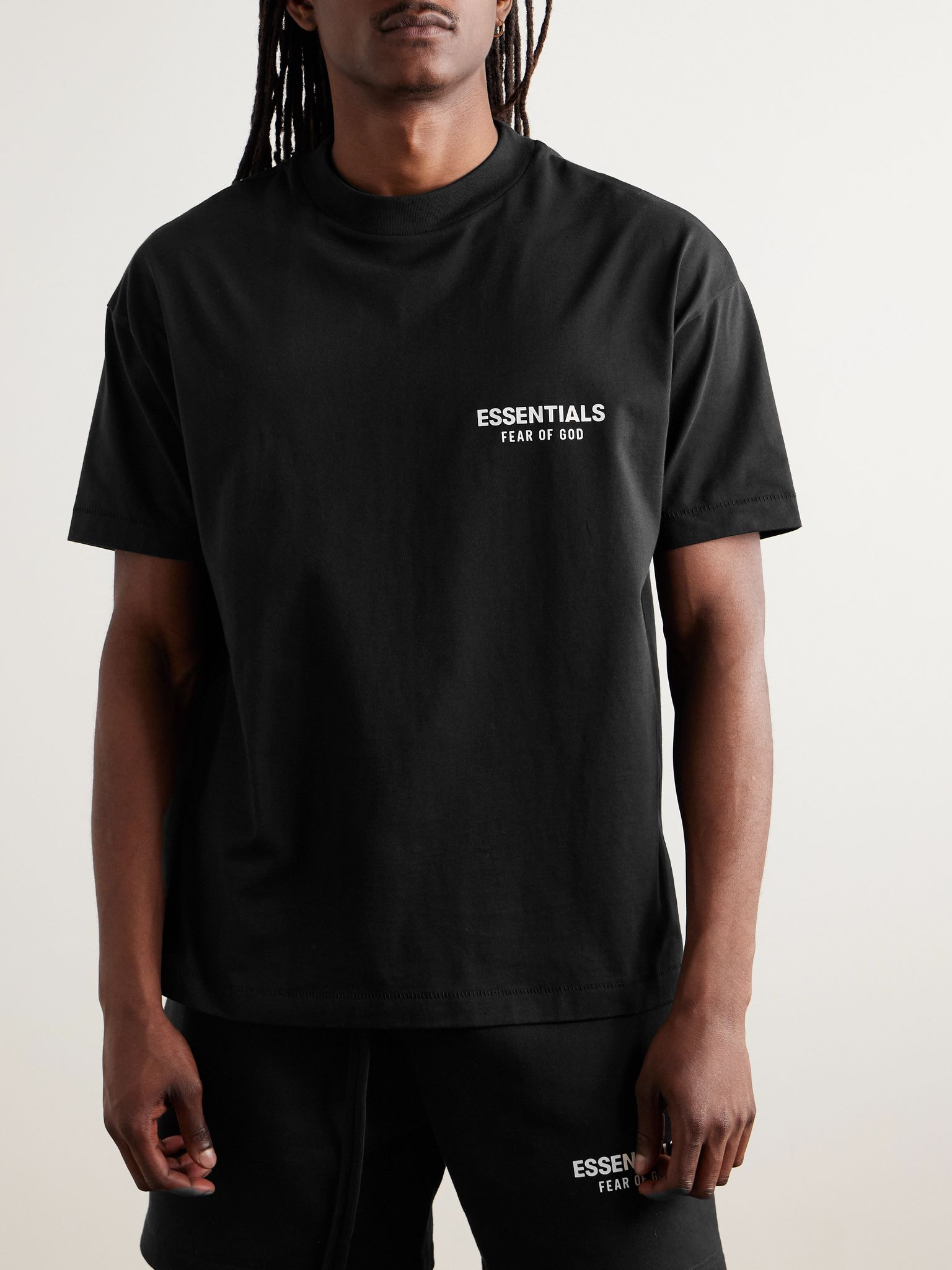 Logo-Appliquéd Cotton-Jersey T-Shirt Black - 3