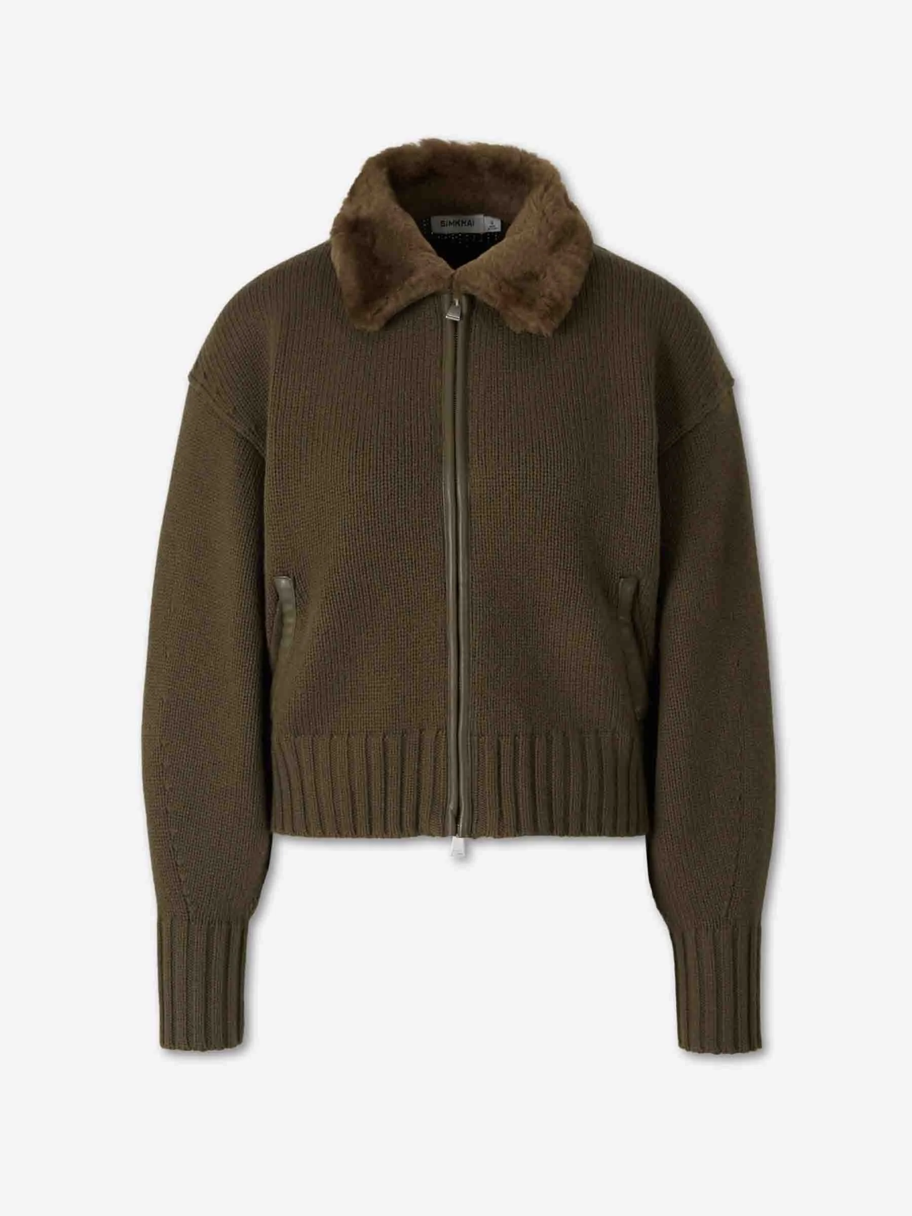 CARDIGAN WITH FUR COLLAR - 1