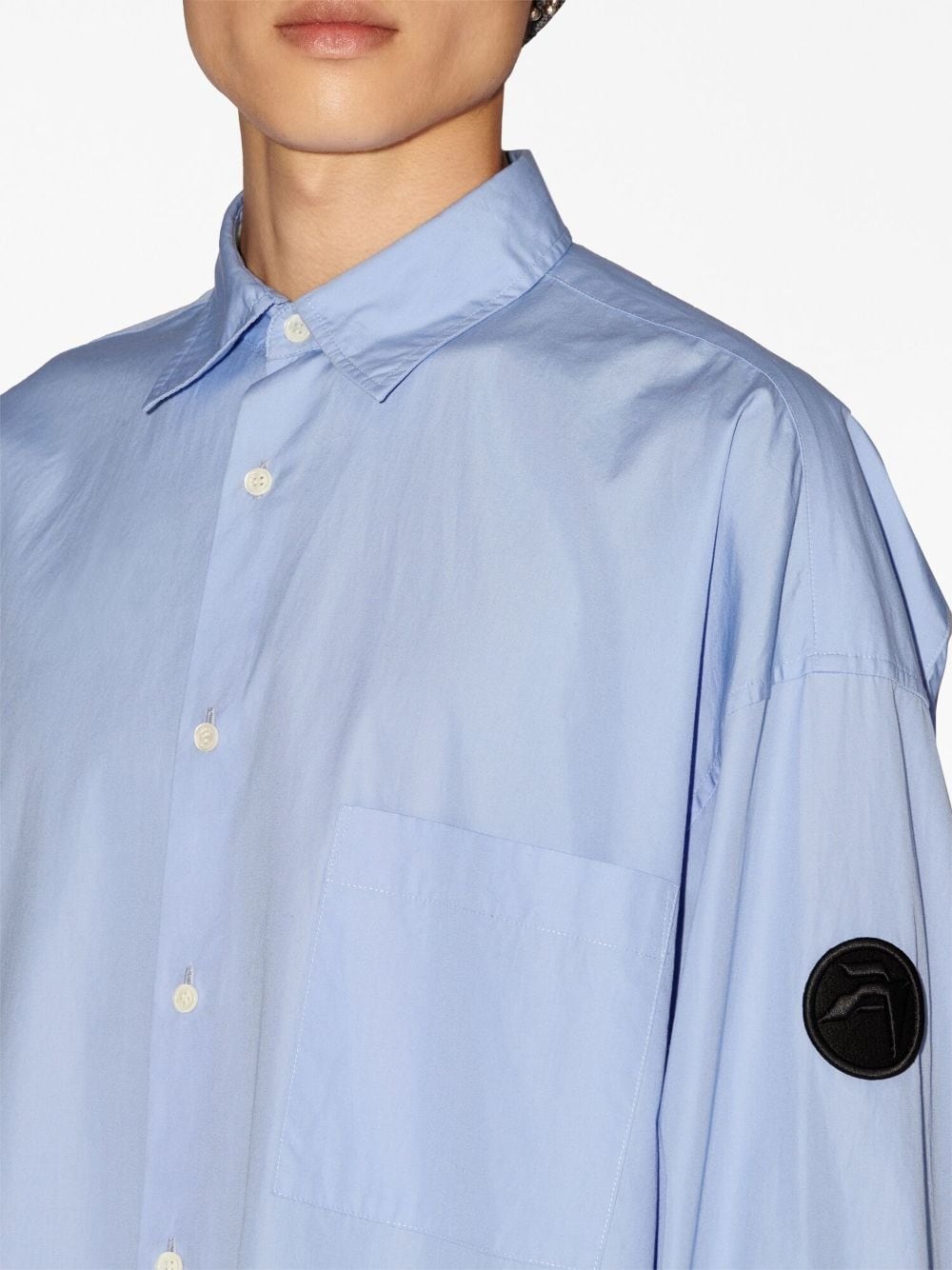 logo-patch button-up shirt - 5