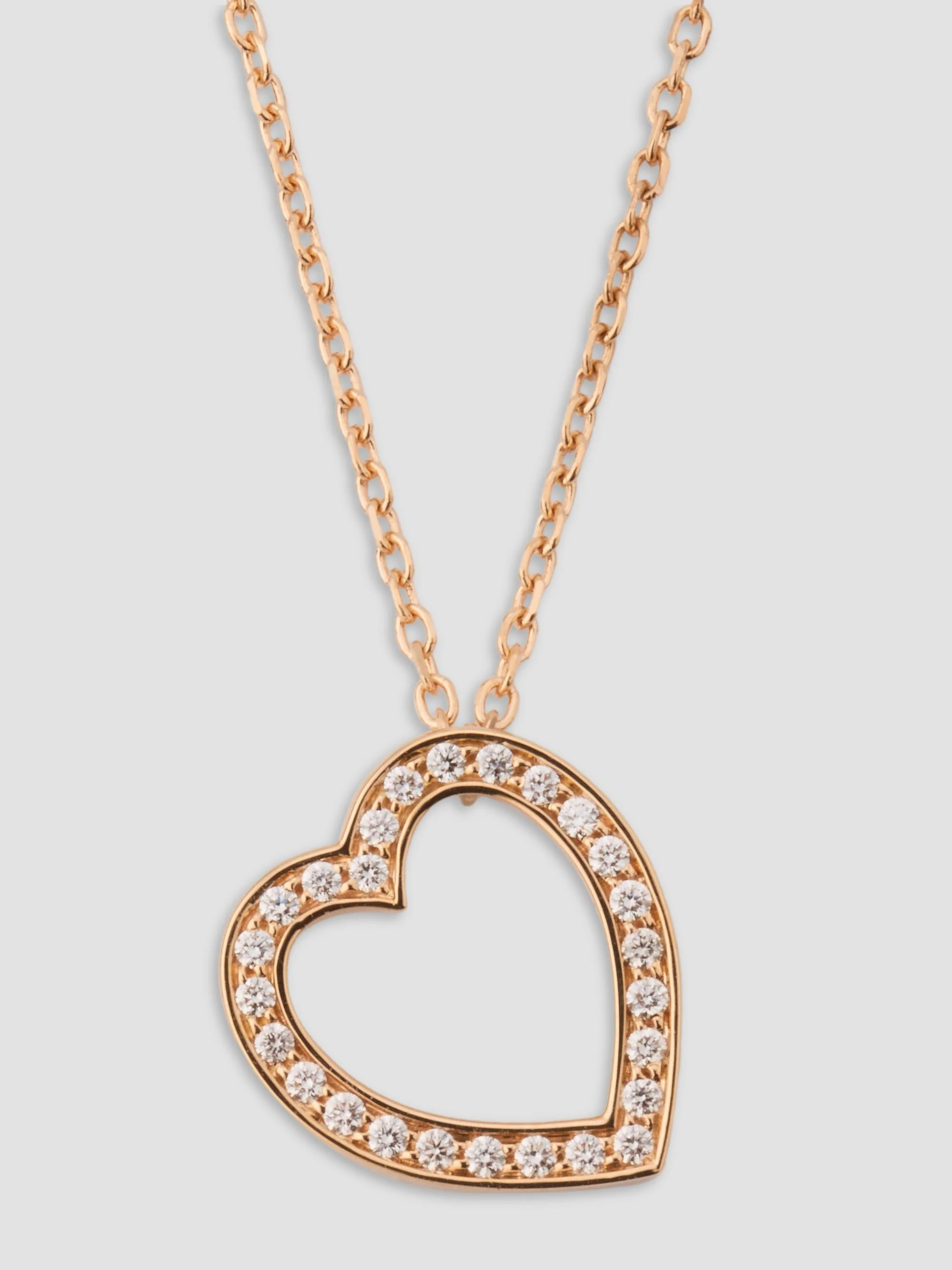Women's Antifer 18K Rose Gold & 0.12 TCW Diamond Heart Pendant Necklace - Pink Gold - 1