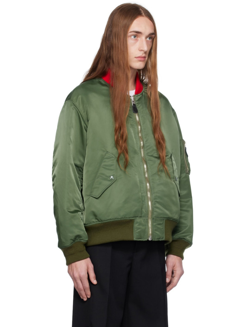 Khaki fragment design Edition Reversible Bomber Jacket 2
