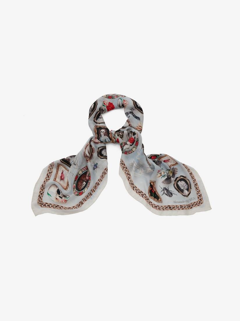 Silk Curiosities Shawl in Sky Blue/beige 2